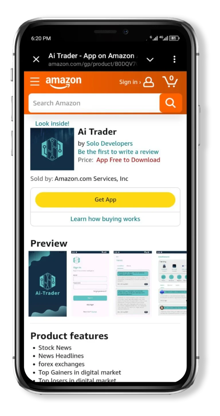 AI Trader Amazon screenshot mockup